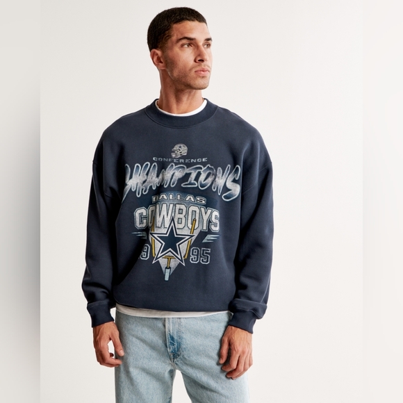 Abercrombie NFL Dallas Cowboys Sweatshirt Mens Oversized M - Picture 2 of 7